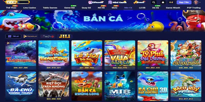 Sảnh bắn cá Tin88 chất lượng